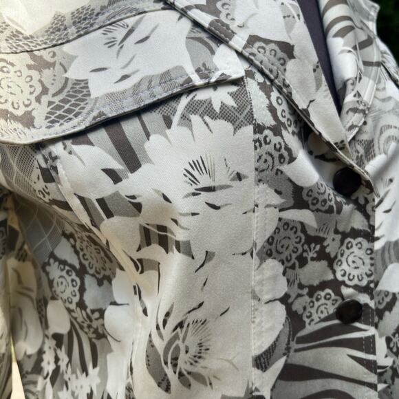 Bergamo Italy Snap Front Neutral Floral Classic Luxury Old Money Blazer 10 - Picture 5 of 7